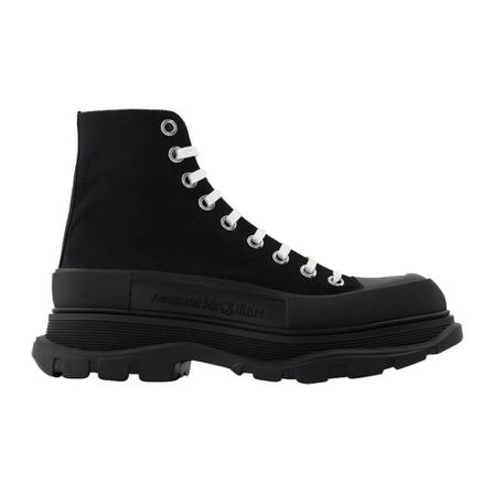 Alexander McQueen, Tread Slick Boots in Leather Zwart, Heren, Maat:43 EU