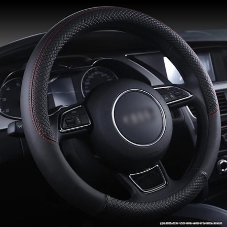 (Svart) Sportbilsratt Skydd Anti-halk rattfläta för Audi Q2 Q3 Q5 ·Q7 Q8 Biltillbehör Bilinteriör