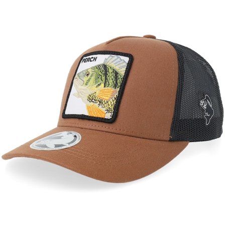 Skillfish - Brun trucker Caps - Kids Perch Caramel/Black A-frame Trucker @ Hatstore