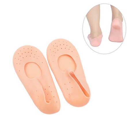 1 par silikone strømper Åndbare fugtgivende strømper Silikonhæls beskyttelse Fodpleje til tør hud, der revner