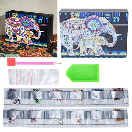 Diamantmaleri smykkeskrin 5D DIY oppbevaringsboks broderikit hjemmedekor