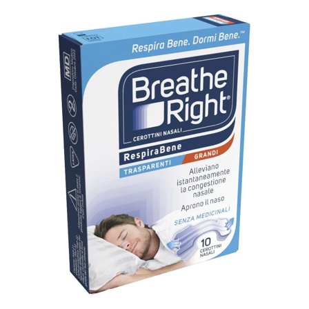 Breathe Right Cerotti Nasali Trasparenti Grandi 10 Pezzi