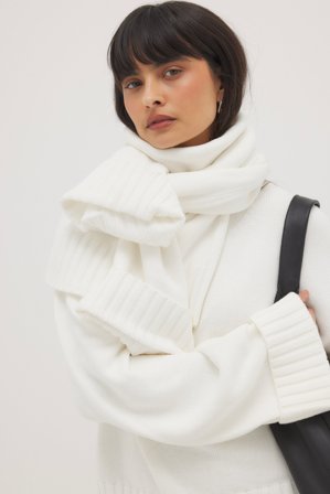 NA-KD Pull en maille à manches retroussées - Pulls Oversize - Crème - XS