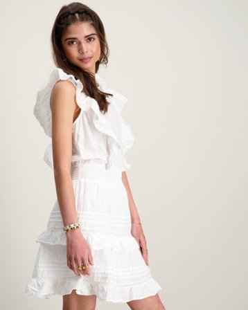 RYVLS Serena Ruffle Dress Biały Sukienki Dziewczyna - Kids Brand Store