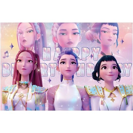 Demon Hunters Fødselsdagsfest Dekorationer med Balloner, Tillykke med Fødselsdagen Banner, Kagepynt Til Fans, Cupcake Festpynt g sæt