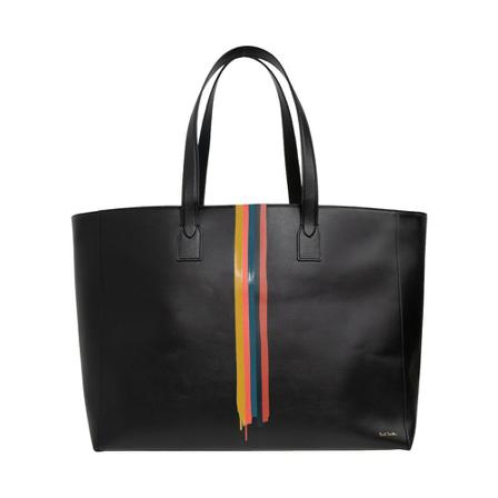 PS By Paul Smith, Shopper bag Zwart, Heren, Maat:ONE Size,leer,Streeppatroon