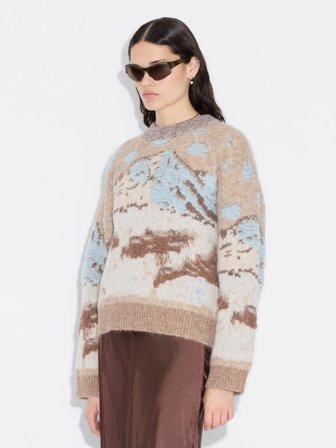 Holzweiler - Alva Landscape Crew - Beige Mix - Womens - Medium