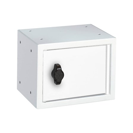 Verdiskap, hvit dør, 150x200x150 mm, hasp for hengelås