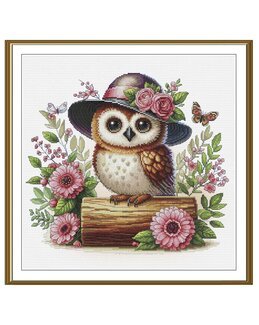 Broderikit Tavla Blomster Uggla - Nova Sloboda