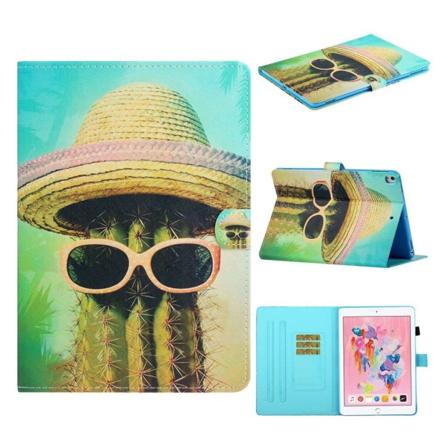 iPad 10.2 (2019) trendy mønstered læder flip etui - Kaktus og Hat Multicolor