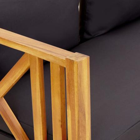 Vidaxl Trädgårdsbänk 2-sits Med Dynor 122 Cm Massivt Akaciaträ Grå