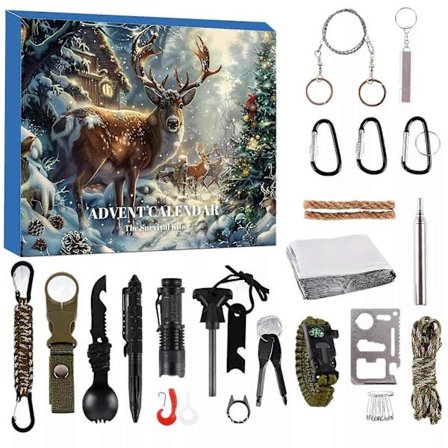 Adventskalender Overlevelsessæt til Mænd - Overlevelsesværktøj Adventskalender