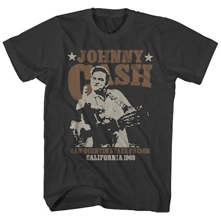 Johnny Cash T-skjorte Live At San Quentin â€?9 Johnny Cash Skjorte