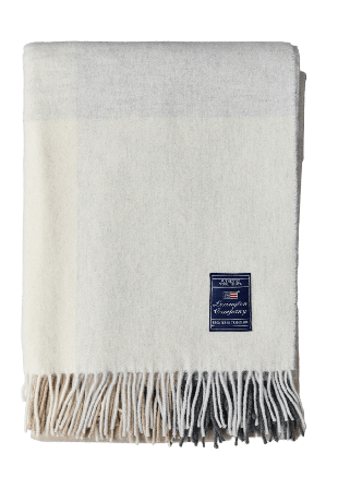 Lexington Checked Recycled Wool Throw Filtar & plädar Unisex Vit 130X170