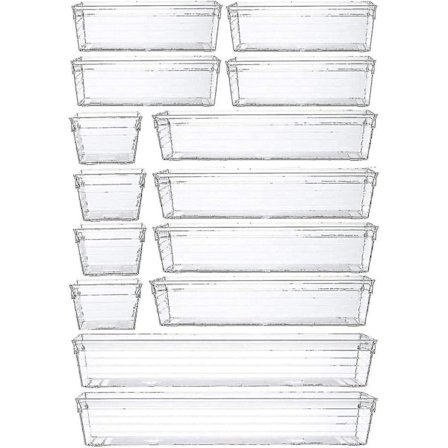 14 transparente plastbokser for sminke, kjøkkenutstyr, smykker og gadgets - Jxlgv