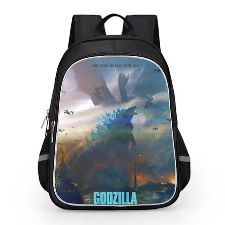 Godzilla Print School Bag Kids Waterproof Backpack #1 Y