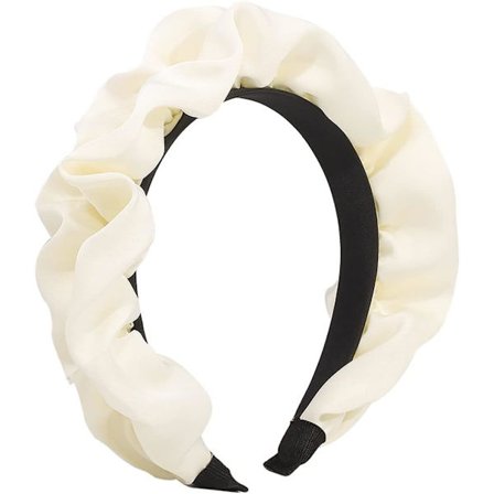 Hårbånd til kvinder, bred ramme, hårbånd til piger, strækbare hårbånd, hårtilbehør i satin Hvid