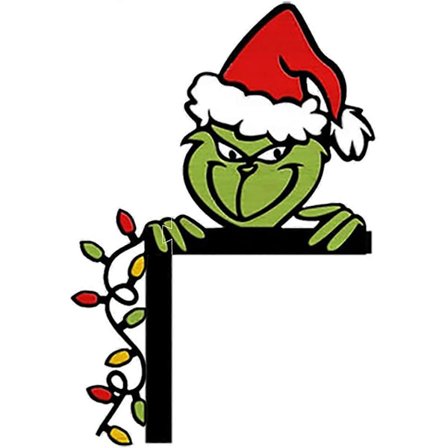 Jule Grinch Dekoration Træ Vinkel Dørhjørne Skilt Dørhjørne Dekoration (Højre)