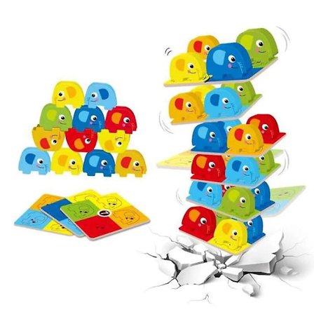 Spiller Plast Multicolor Elefant Form Balanse Spill Stablet Leker For 3+ Barn