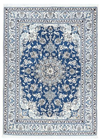 150X204 Tapis Naïn D'orient Bleu Foncé/Gris Foncé (Laine, Perse) Carpetvista