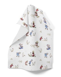 Kökshandduk Emil & Ida i hönsgården Beige - Kök - Arvidssons Textil