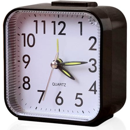 Väckarklocka Sängbord, Barnväckarklocka Batteridriven Sängbordsklocka Väckarklockor för Tunga Sovare, Svart [BR]