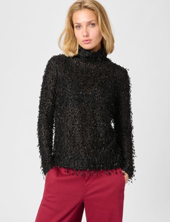 My Essential Wardrobe Sinomw Rollneck Blouse - Black - XS