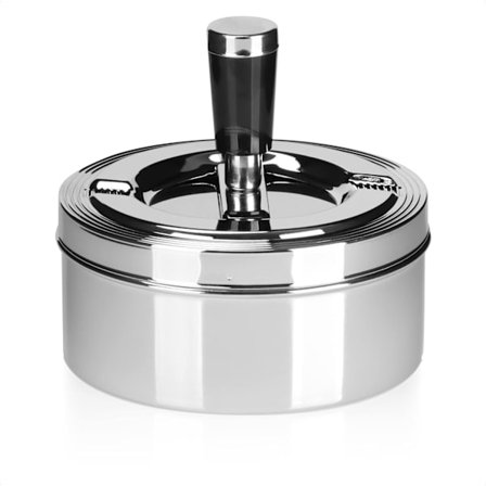 Innendørs og utendørs roterende askebeger i metall - lukket roterende askebeger