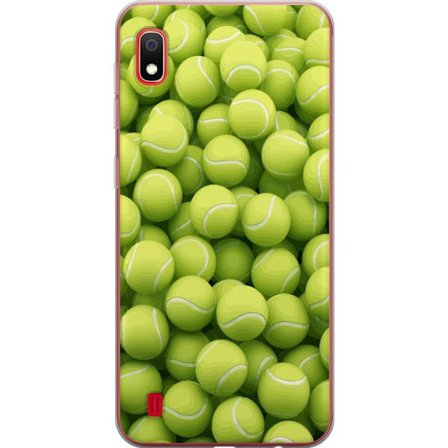 Kompatibel Mobilcover til Samsung Samsung Galaxy A10 Mønster af grønne tennisbolde i høj detalje, sporty motiv med gentagende tekstur og stærke fa
