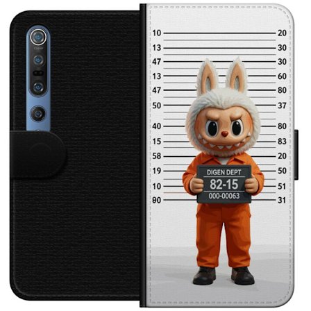 Yhteensopiva Lompakkokotelo Xiaomi Xiaomi Mi 10 Pro 5G Söpö piirretty pupuhahmo vankilavaatteissa ja vankinumerolla taustana mittamerkinnät