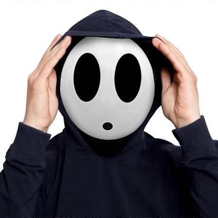 Shy Guy Maske til Halloween Cosplay – Hvid Fuld Ansigt Anime Maske Kostume til Mænd og Drenge, Sjov Rekvisit (FMY)