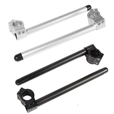 Moottoripyörän ohjaustangot 22mm ohjaustangon kiinnikkeet haarukkaharjat kiinnikkeet universaaliin Cafe Racer -moottoripyörään alumiini 31mm hopea