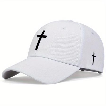 2-pack Herrar Kors Basebollkeps, Justerbar Casual Hatt För Vår/Höst/Sommar White