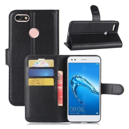 Huawei P9 Lite Mini Etui med Litchi tekstur - Sort Black