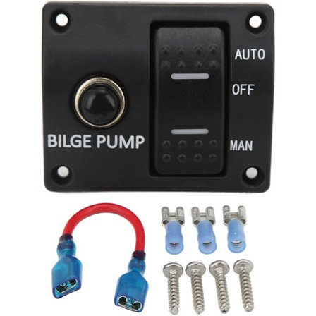 3-vägs länspumpströmbrytarpanel 12V 24V inbyggd 15A kretsbrytare för yachtillbehör
