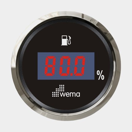 Bränsleinstrument digitalt 0-190 ohm svart Silverline
