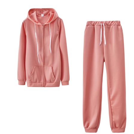Dam Full Zip Långärmad 2piece Outfit Enfärgade Sweatsuits