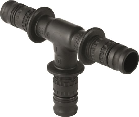 Geberit 1877888 T-rør for tappevann/varme/kjøling 50 x 50 x 50 mm, Installasjon