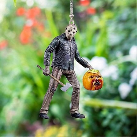 2025 Halloween Skräckhänge Skräckfilmsdocka Trailer Ornament Halloween Kreativ Skräckfilm Zombie Dvärg Bil Backspegel Hänge Dekoration