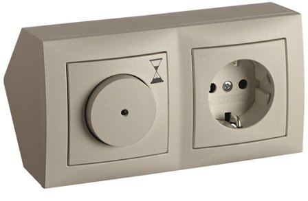 Hager 6319708989 Hörnbox med timer och 1-vägsuttag, Strömbrytare & vägguttag