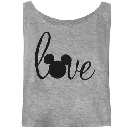 Disney Dam/dam Musse Pigg Kärleksväst Topp S Heather Grey