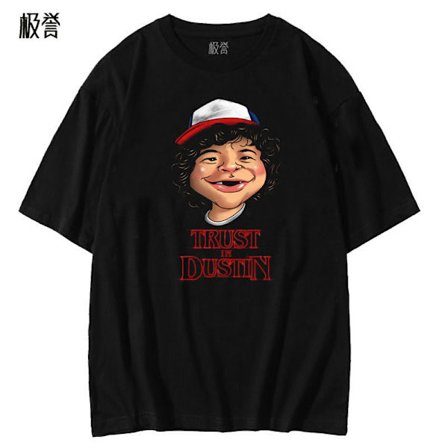 Stranger Style Grafisk T-shirt – Bomull Kortärmad Casual Topp*190/3XL*02