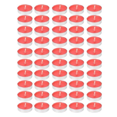 50 kpl punaisia koristeellisia tuikkukynttilöitä - Pidennetty paloaika 2 tuntia, savuttomia juhliin
