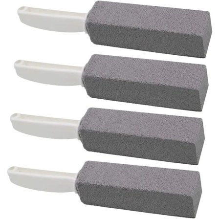 Pumice for toalett rengjøring, pimpstein toalettbørste med håndtak 4-pakning svart-WELLNGS