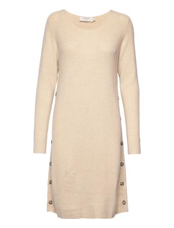 Crchristine Knit Dress - Mollie Fit Dresses Knitted Dresses Beige Cream