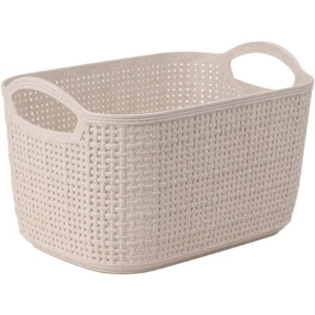 Korg Förvaring Beige Flätad Plast 24x16x14 cm
