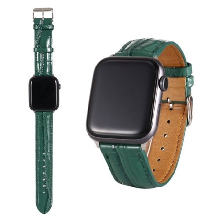 Apple Watch Series 5 / 4 44mm leather case with crocodile pattern - Green