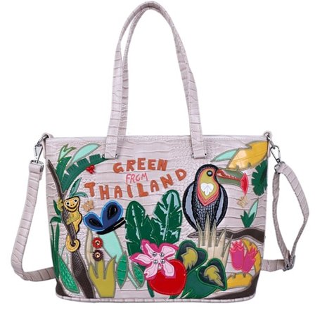 Skuldertaske kvinders læder håndtaske skuldertaske shopper broderi