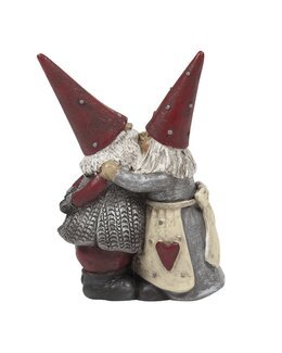 Juldekoration Tomten Håkan och Stina kyssen Multi