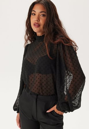 Happy Holly - High Neck Dobby Blouse - 48/50